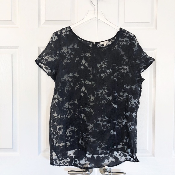 Pleione Tops - Pleione Floral Sheer Blouse